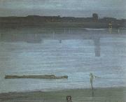 James Mcneill Whistler nocturne blue and silver chelsea Sweden oil painting artist
